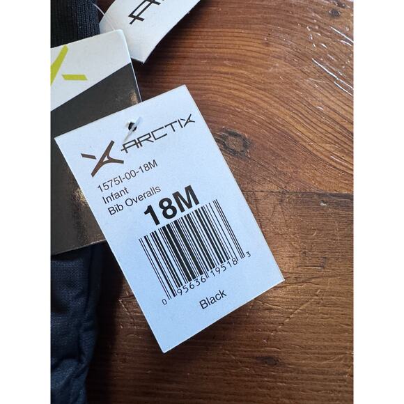 ARCTIX BLACK INFANT SIZE 18 MONTHS BIB OVERALL CHEST HIGH SNOW INSULATED NWT - Picture 5 of 15